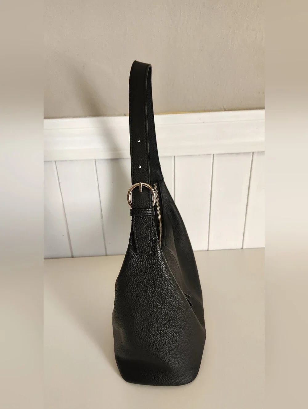 Befen Classic Black Leather Hobo Shoulder Bag